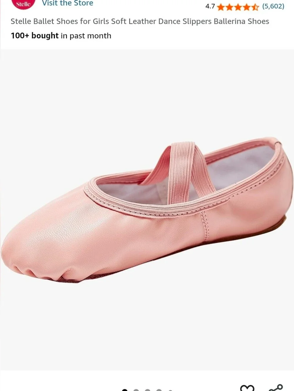 NWT - Stelle Ballet Shoes for Girls - Pink & White